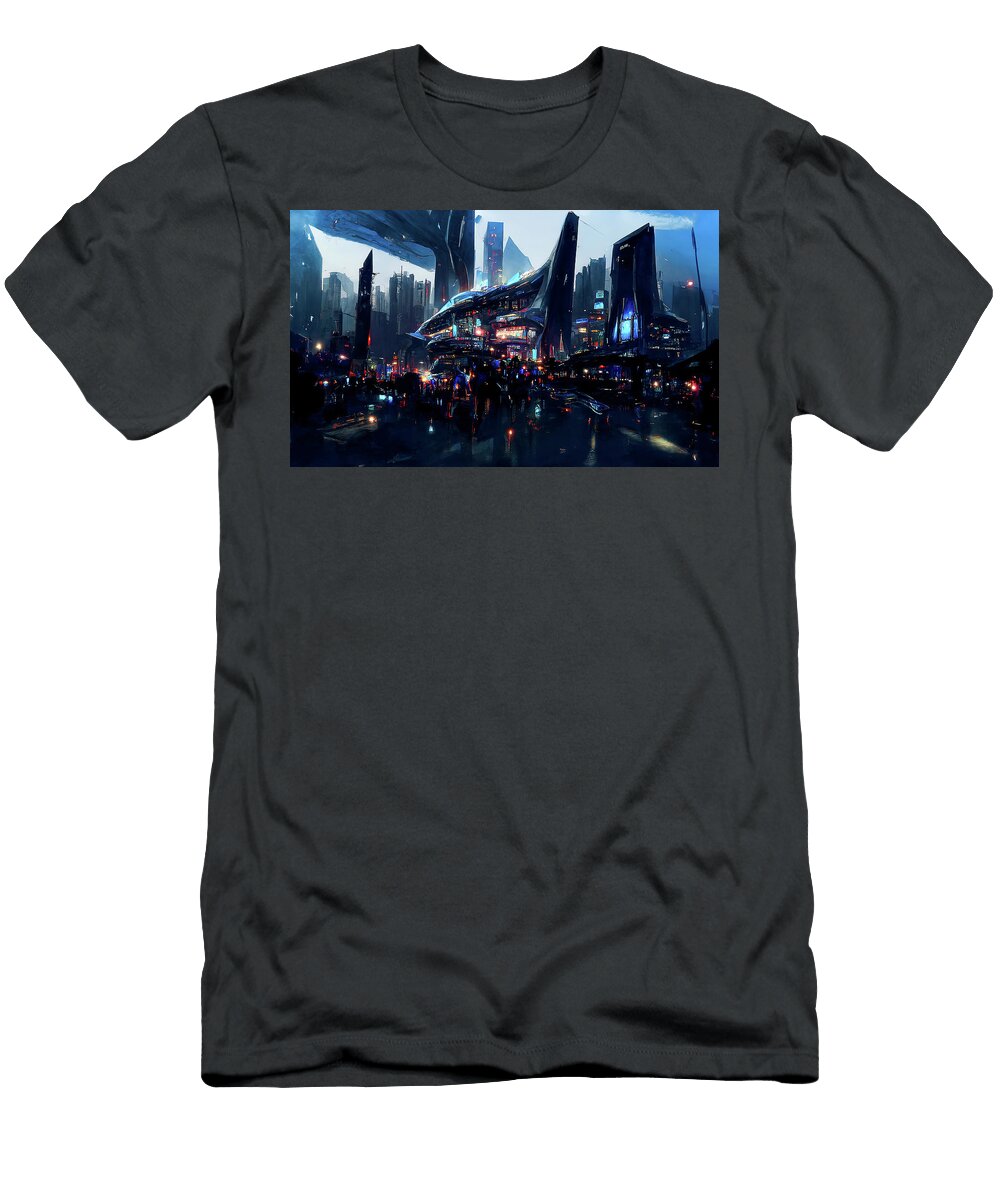 Postcards From the Future Neon City 09 Am Fineartprints T-Shirt