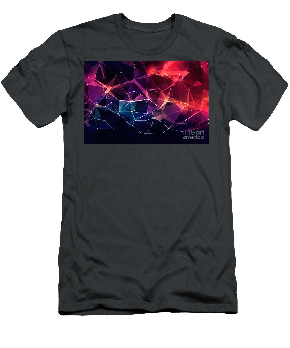 Premium Abstract Technology Geometric Polygonal Mesh Lines Background N Akkash T-Shirt