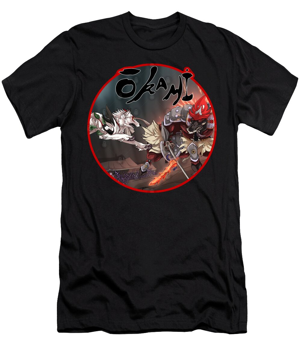 Premium Amaterasu Vs Crimson Helm Okami Video Game T-Shirt