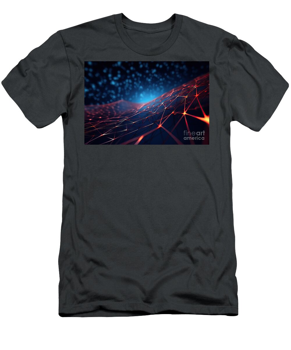 Premium Fondo Abstracto De Tecnologia Y Cienciamalla O Red Con Lineas Y Formas Geometricas N Akkash T-Shirt