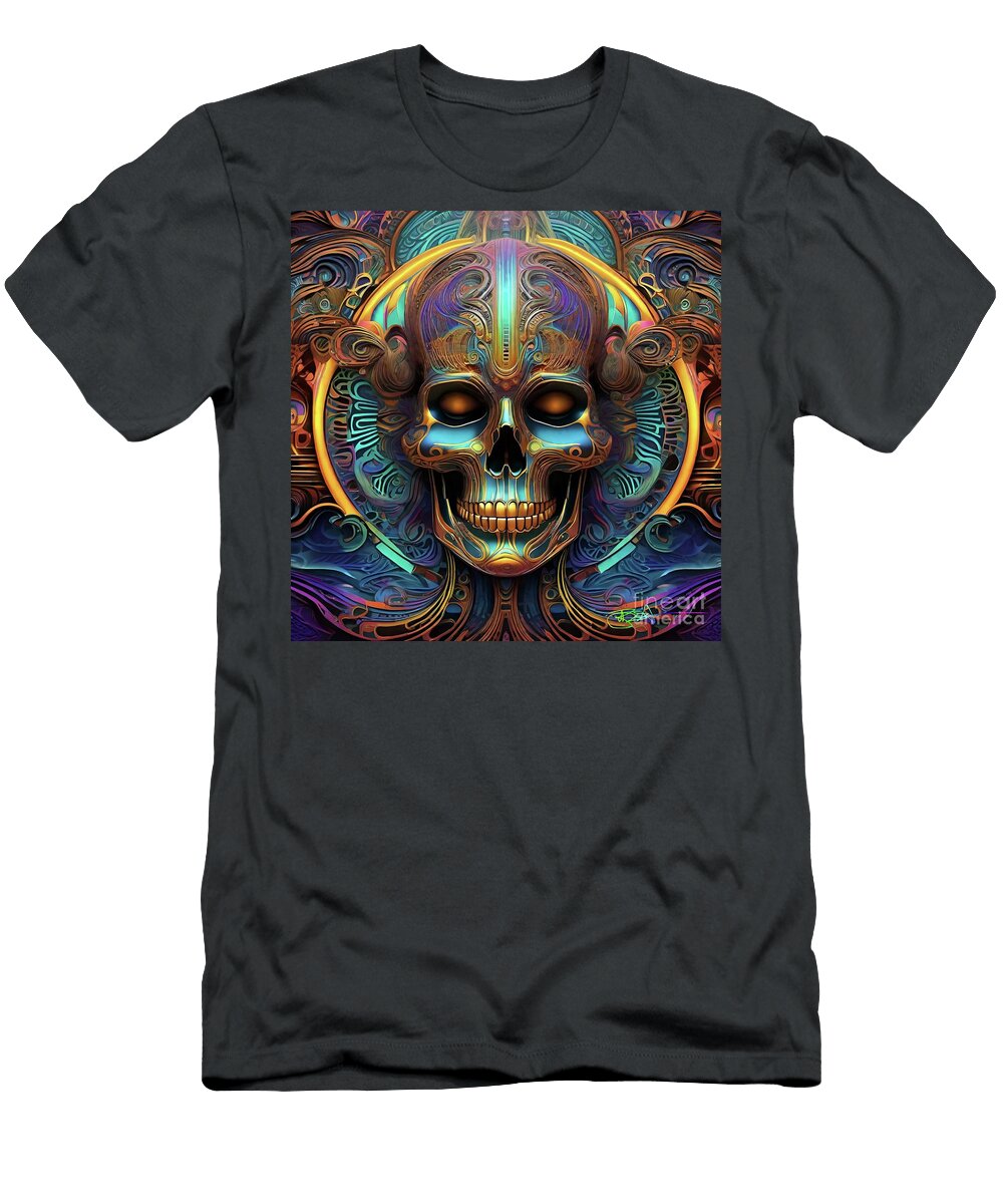 Psyborg Cyborg Trippy Sci Fi Horror Skull 82 Benito Del Ray T-Shirt