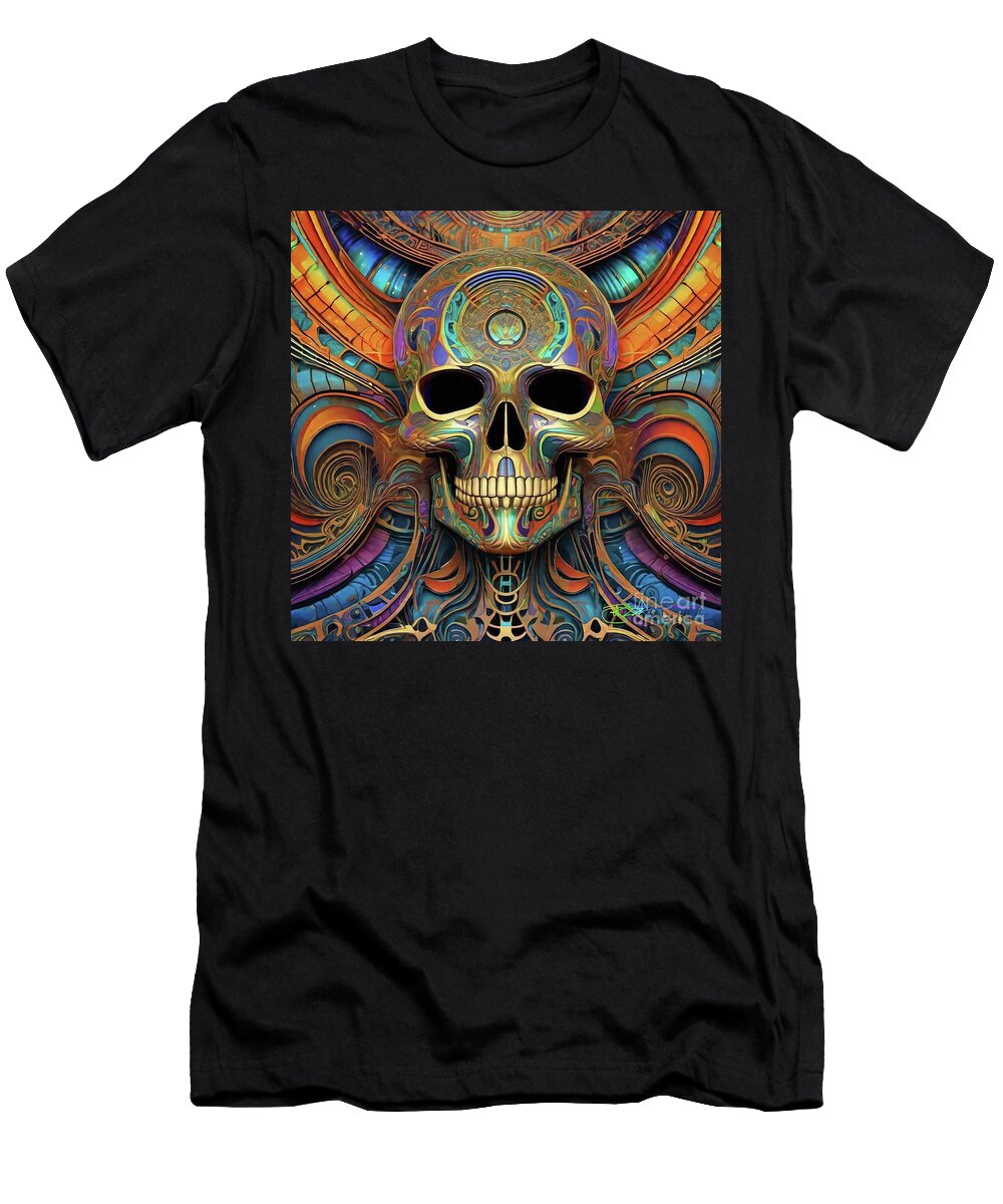 Psyborg Cyborg Trippy Sci Fi Horror Skull 90 Benito Del Ray T-Shirt