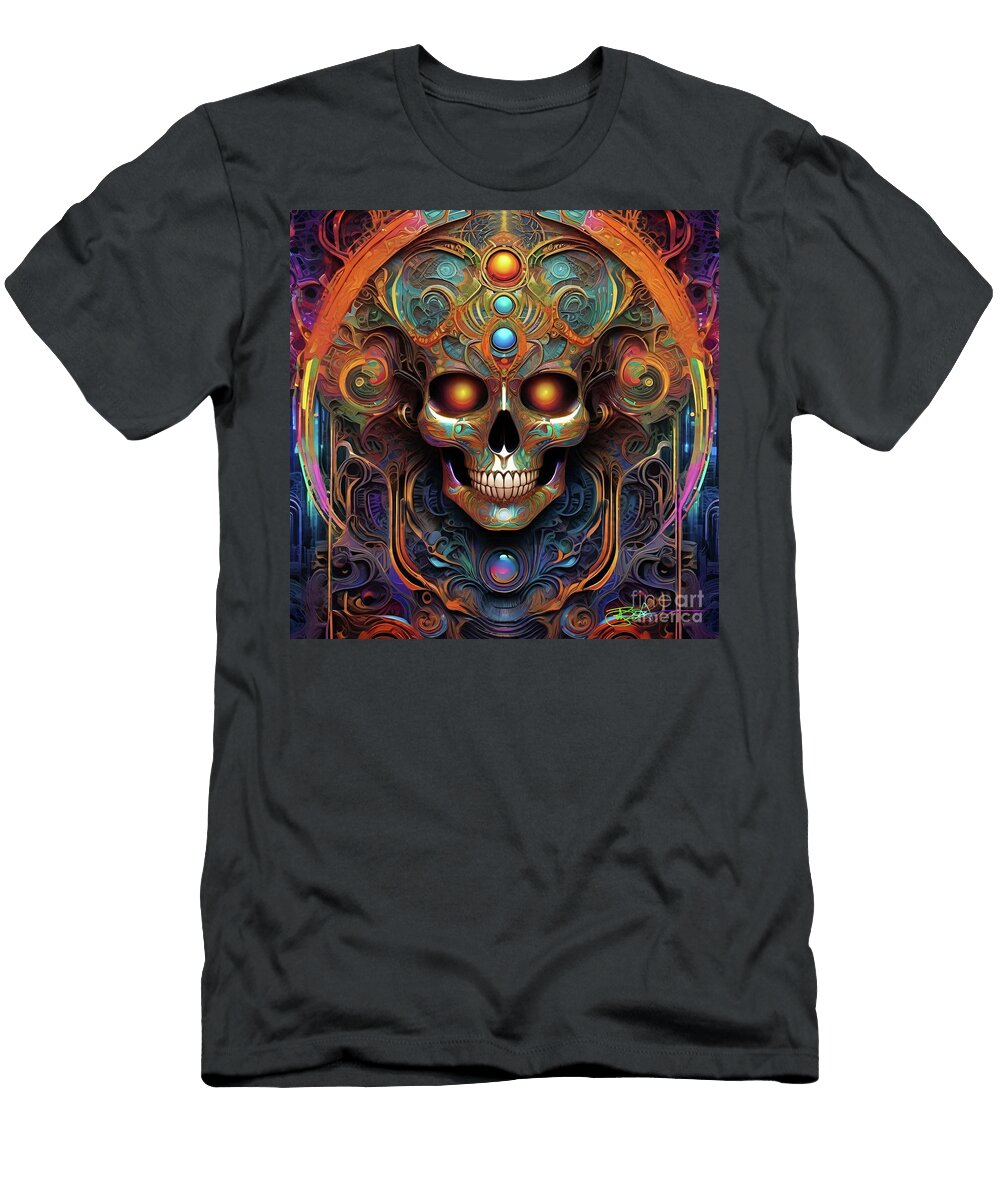 Psyborg Cyborg Trippy Sci Fi Horror Skull 95 Benito Del Ray T-Shirt