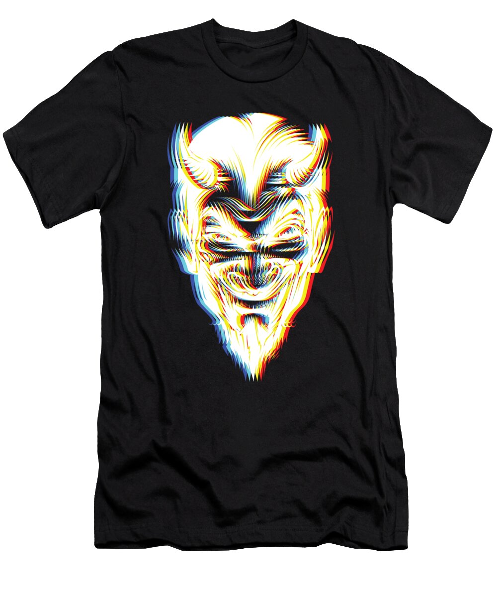 Psychedelic Devil Gift Idea for Satan Lucifer Followers Trippy Hippy Simple Halloween Costume Idea Martin Hicks T-Shirt