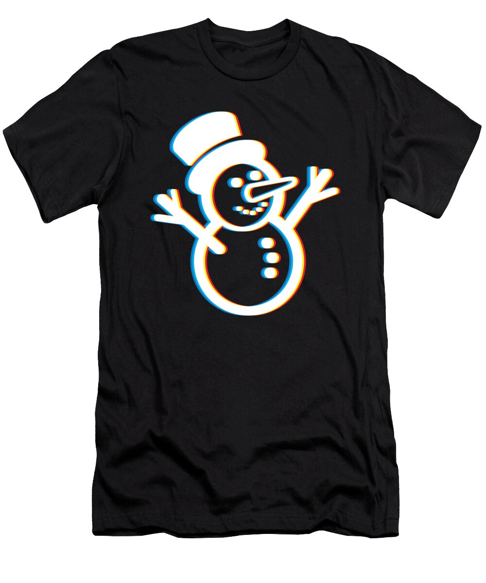 Psychedelic Snowman Trippy Christmas Party Gift Cool Neon Martin Hicks T-Shirt