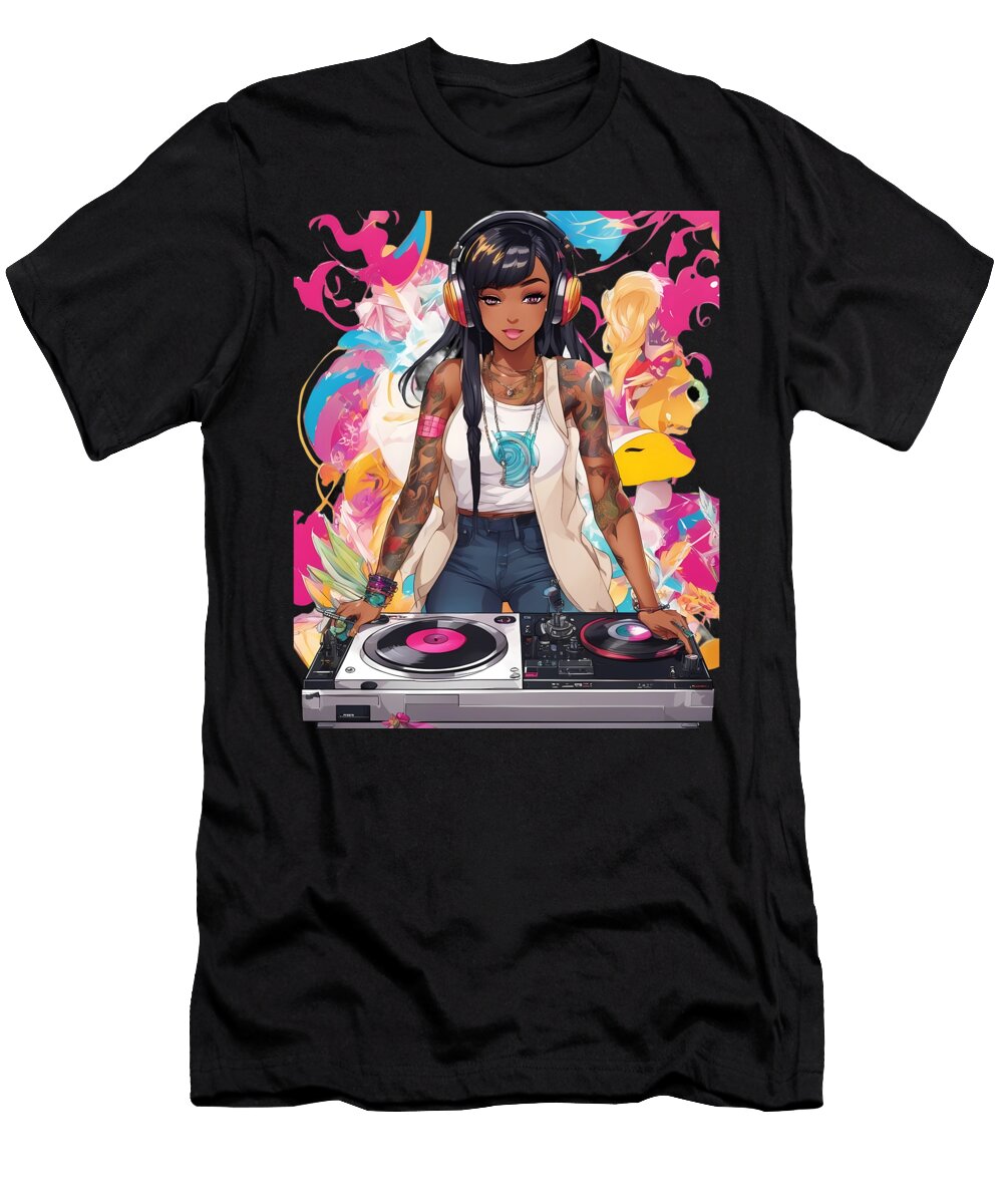 Pulsating Beats DJ Techno Raves Girl Anime Girl Nft T-Shirt