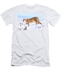 Puma Female Cleaning Paw of Compacted Snow Torres Del Nick Garbutt Natureplcom T-Shirt