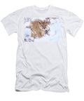 Puma Male Walking Through Snow Covered Bushes Torres Del Nick Garbutt Natureplcom T-Shirt