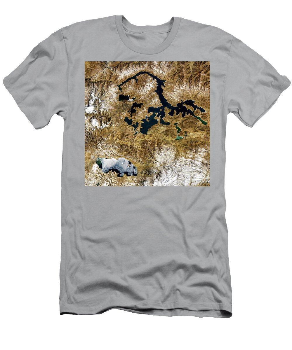 Puma Yumco Tibetian Highlands in Winter From Space M G Whittingham T-Shirt