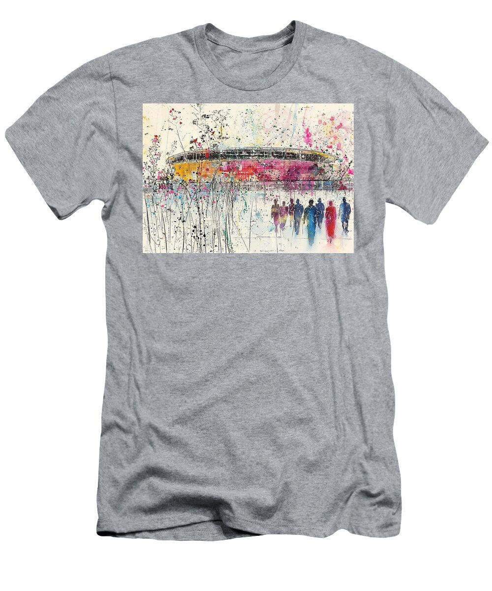 Pumas Unam Olympic University Stadium Stadium Colorful Stadium Cityscape Art Giunia Sigworth T-Shirt