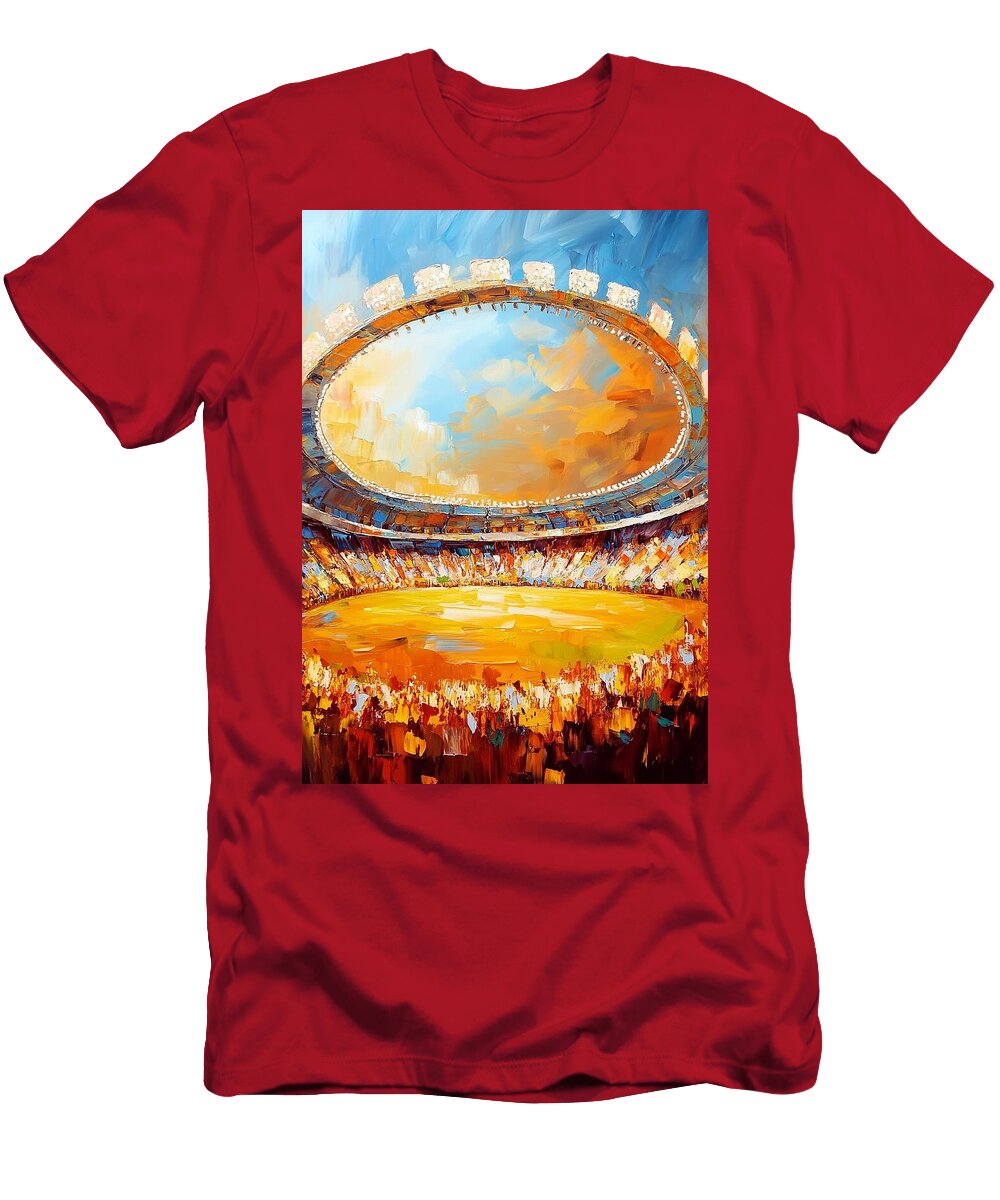 Pumas Unam Olympic University Stadium Stadium with a Vibrant Sunset View Ava Boone T-Shirt