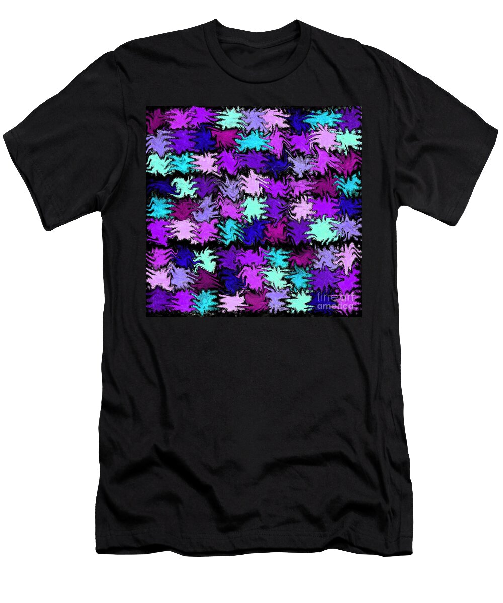 Purple Squiggle Quilt Abstract Karen Adams T-Shirt