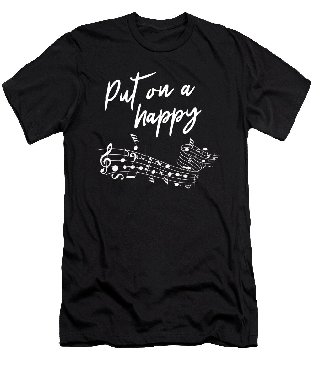 Put on a Happy Music No Player Pianist Musician Gift Thomas Larch T-Shirt