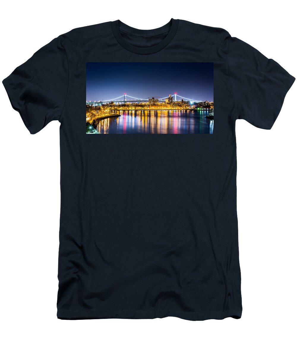 Queens Cityscape By Night Mihai Andritoiu T-Shirt