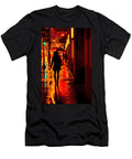 Rain City Night Woman with Umbrella Nikolyn Mcdonald T-Shirt