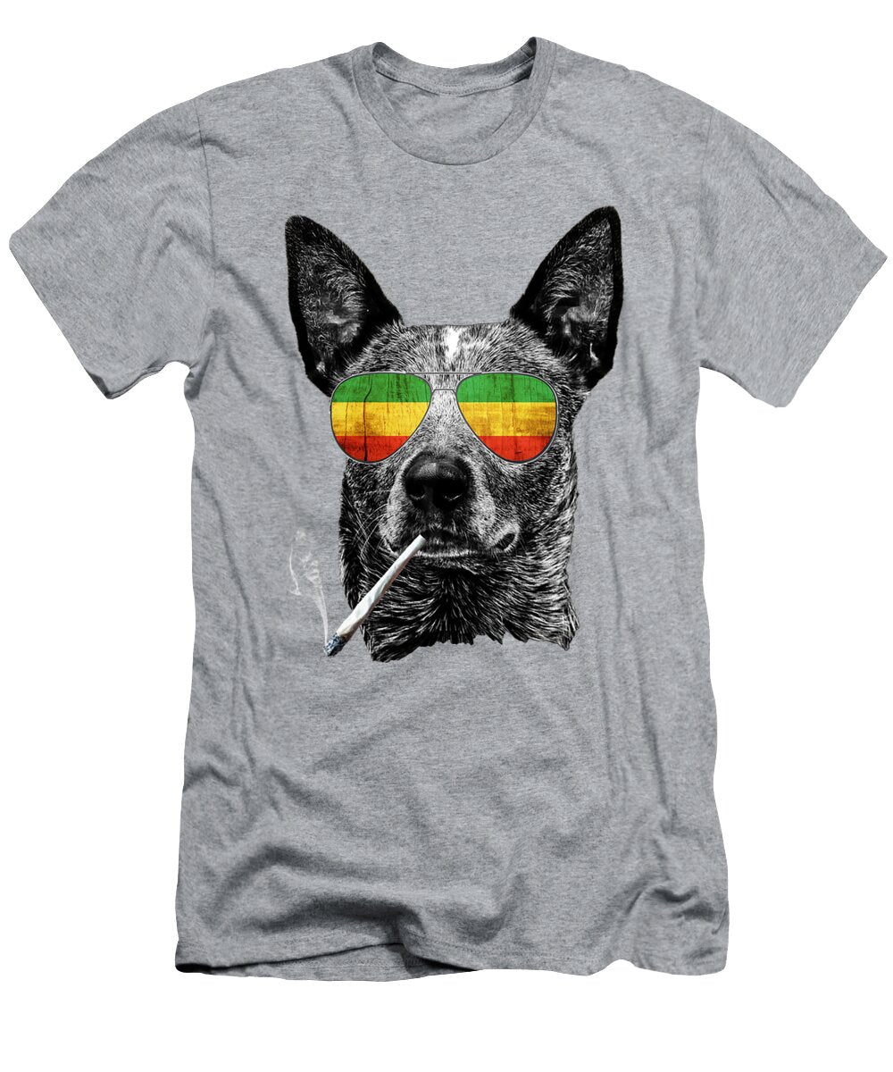 Rasta Reggae Dog Marijuana Leaf Smoking Joint Weed Gift Brandx Kalea T-Shirt