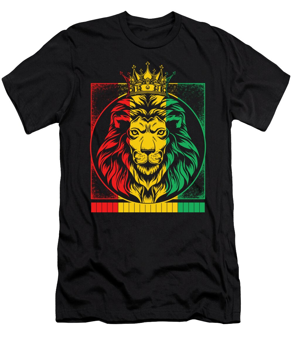 Rastafari Rasta Lion of Judah Rastafarian Reggae Ethiopian Lion Victory African Pride Gift Christian Sifou Store T-Shirt