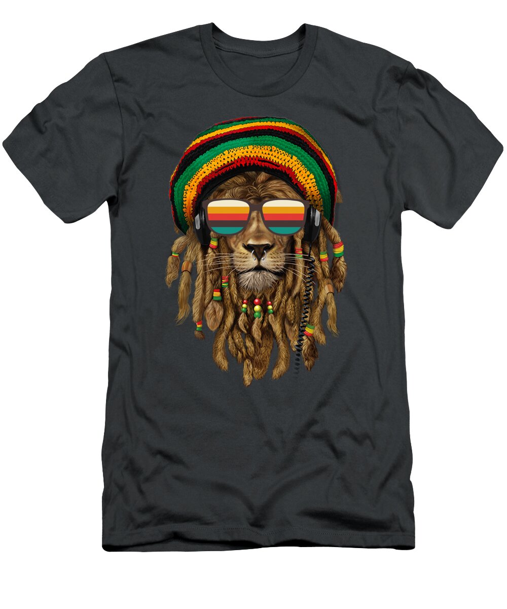 Rastafarian Lion Leo Horoscope Zodiac Sign Rasta Dove Lark T-Shirt