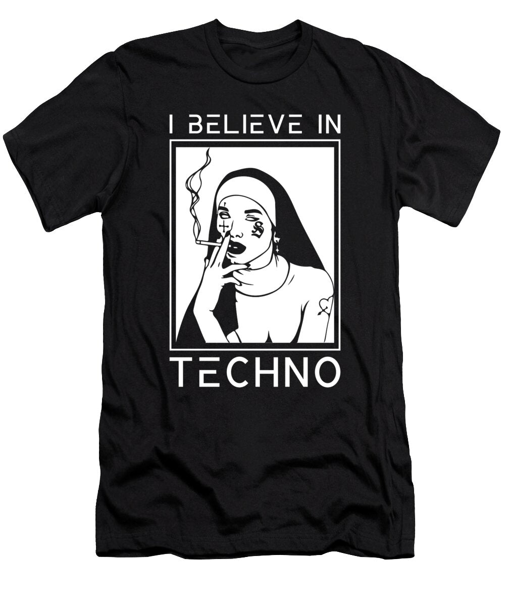 Raver Religion Techno Religion Nun Manuel Schmucker T-Shirt