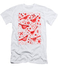 Red Birds in a Garden of Wild Flowers Nic Squirrell T-Shirt