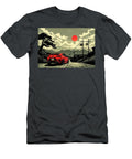 Red Ford Puma St Car on a Mountain Road Under a Red Sunset Destiney Sullivan T-Shirt