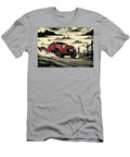 Red Ford Suv Driving Through Cityscape Illustration Destiney Sullivan T-Shirt