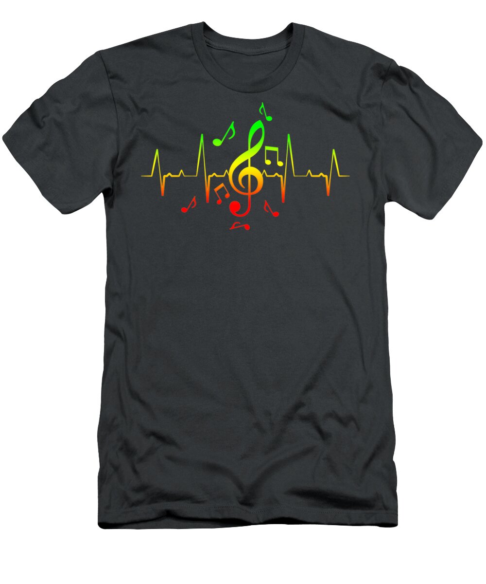 Reggae Music Note Heartbeat Patel Walsh T-Shirt