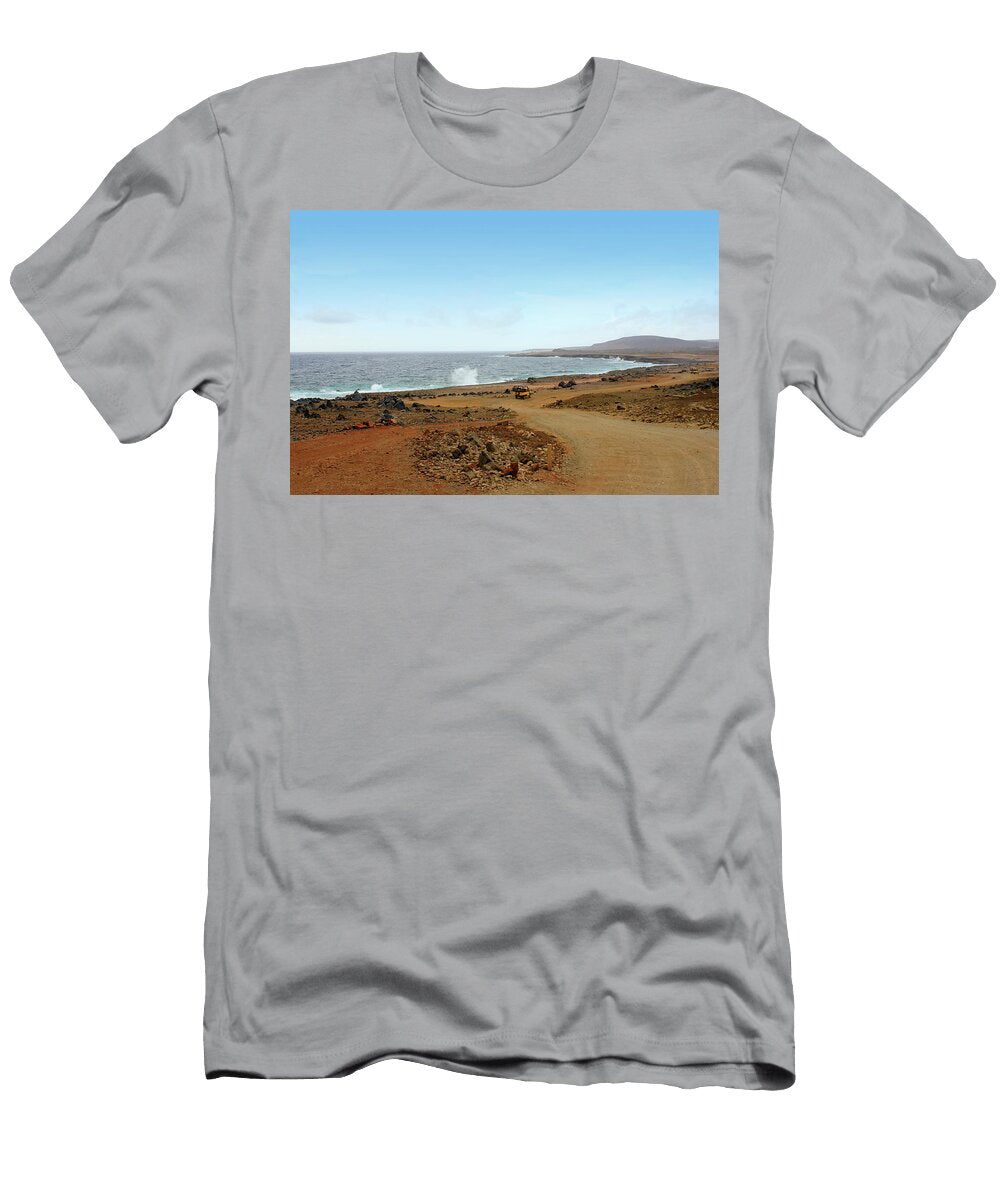 Remote Beach and Waves Off Coast of Aruba Design Turnpike T-Shirt