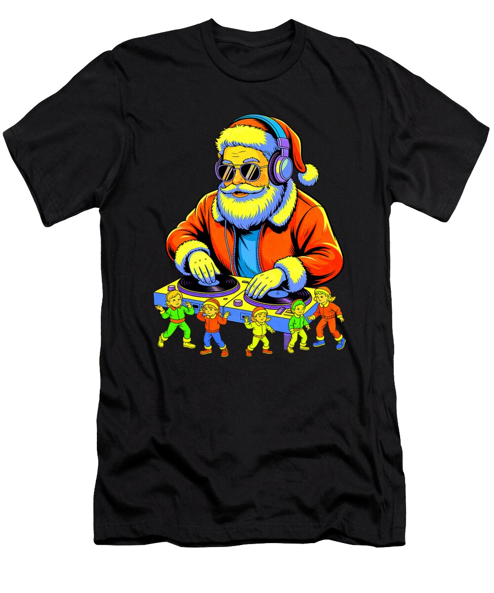 Retro Christmas House Music Santa DJ Techno Rave Zyneu Gangd T-Shirt