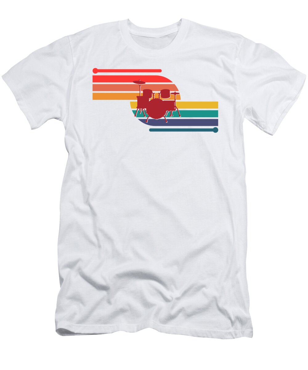 Retro Drummer Player Percussion Drumming Drummer Toms Store T-Shirt