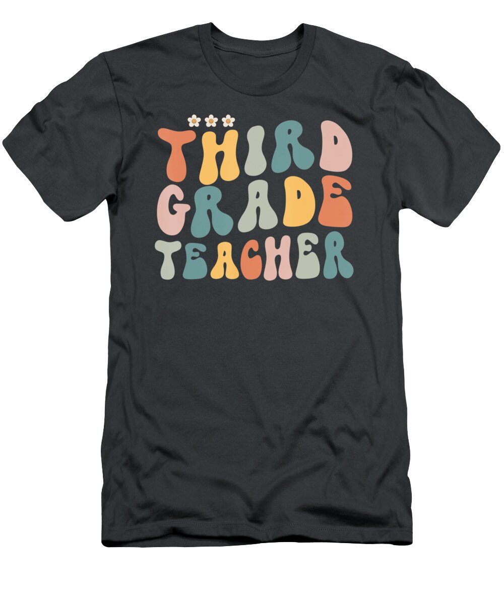 Retro Groovy Third Grade Teacher First Day of Back to School Nhuong Chieu Vo T-Shirt