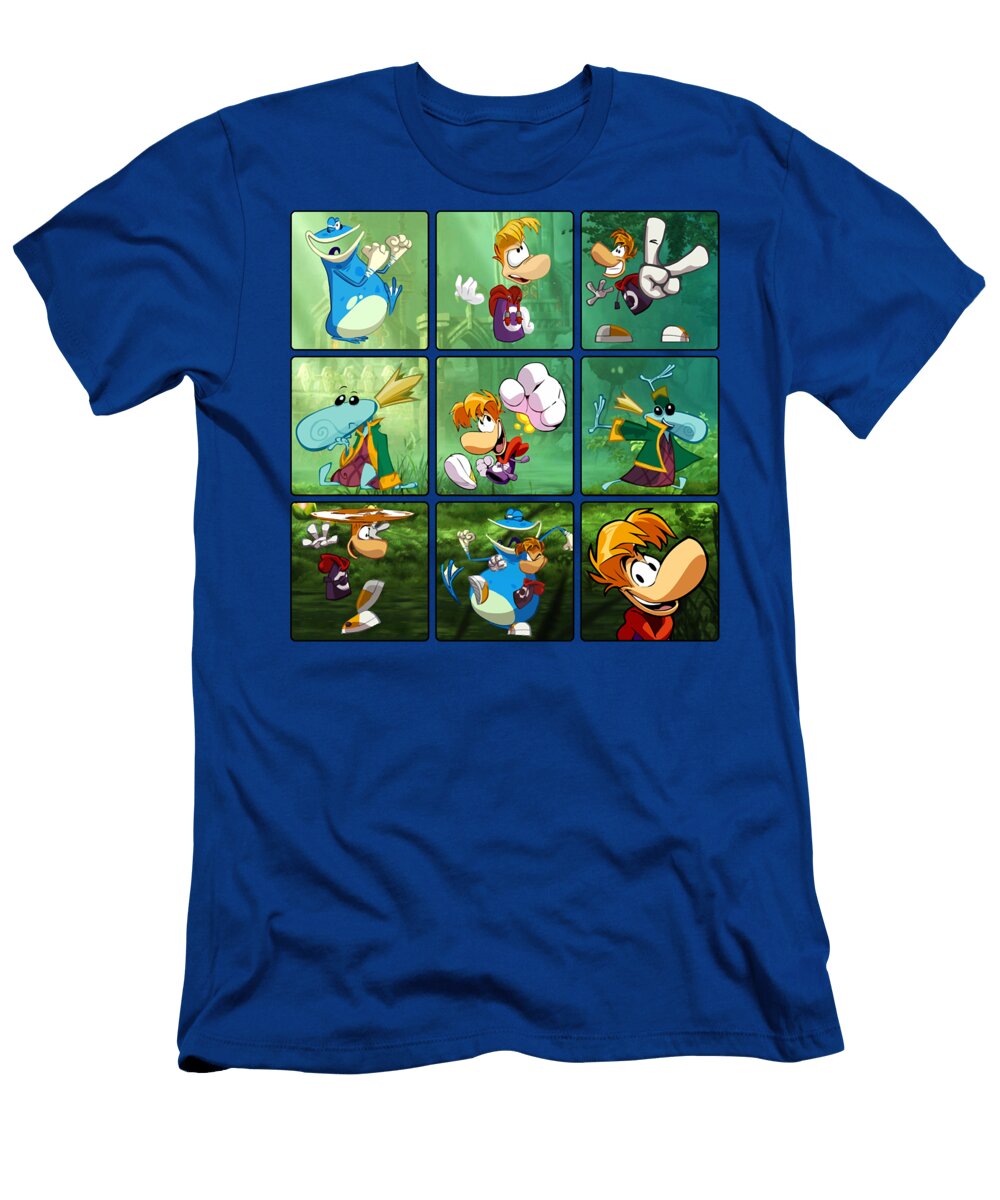 Retro Rayman Characters Squares Douxie Grimo T-Shirt