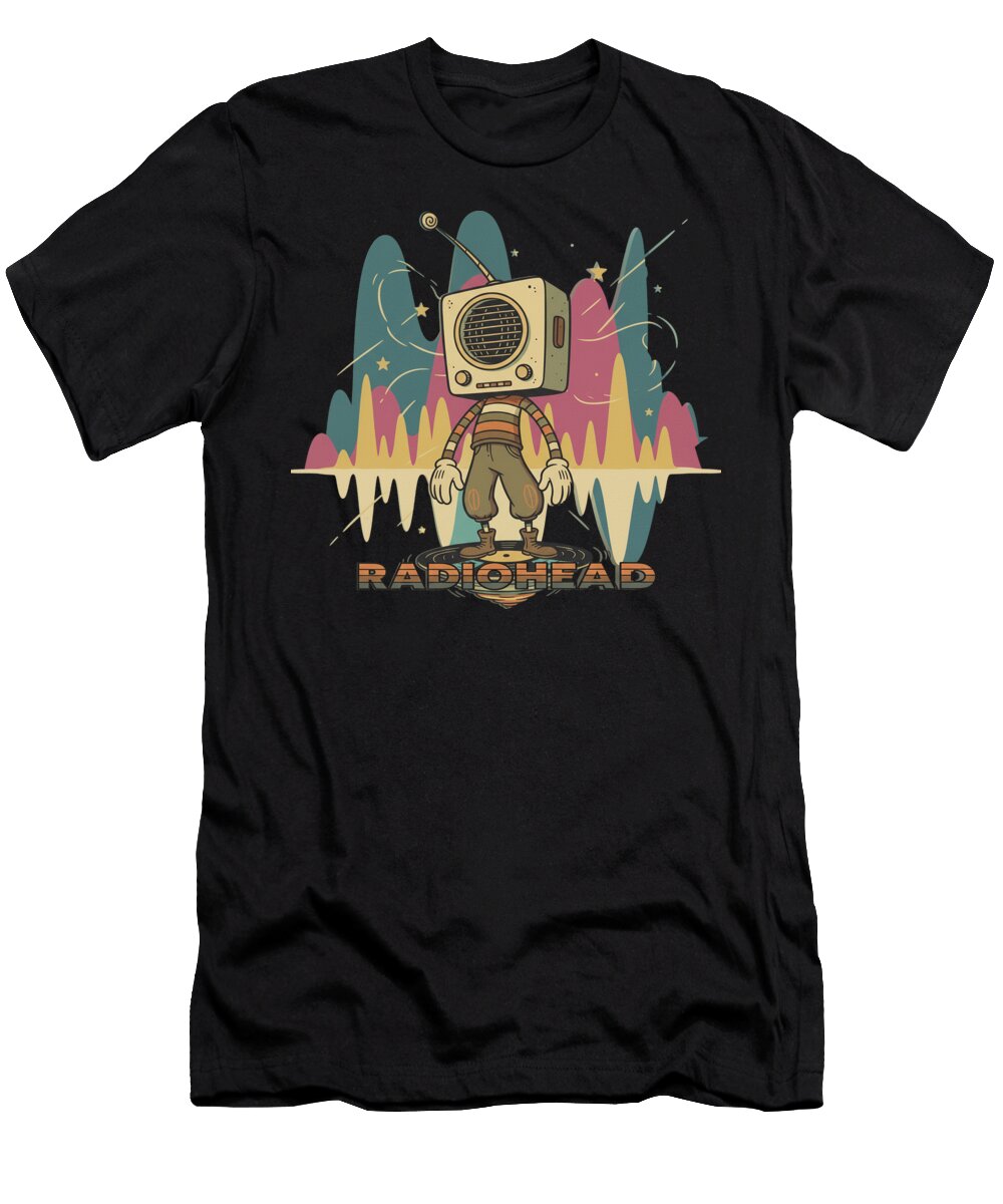 Retro Robot with Radiohead Text Earl L Runnels T-Shirt