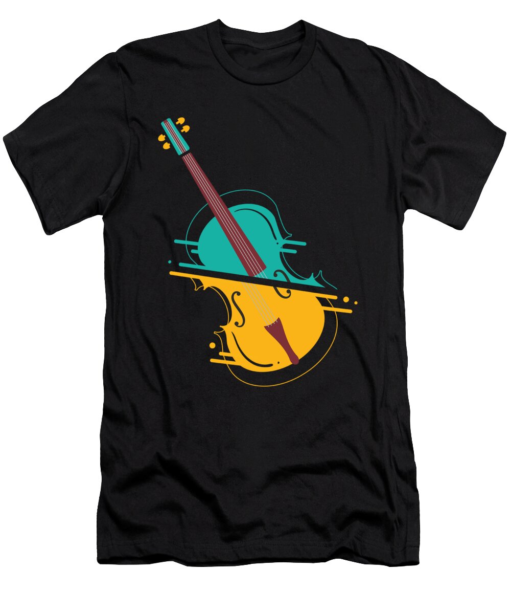 Retro Upright Bass Classical Music Maximus Designs T-Shirt