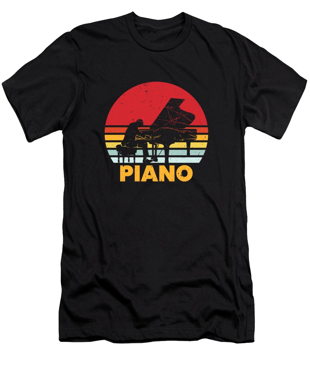 Retro Vintage Piano Music Instrument Pianist Joe Charles T-Shirt
