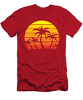 Retro Vintage Sunset and Palm Trees John Schwegel T-Shirt
