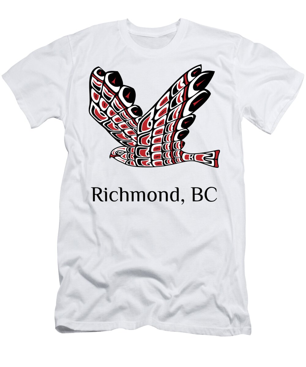 Richmond British Columbia Native Tribal Red Tailed Hawk Raptor Architectural Marvels in West Coast Dnt Prints T-Shirt