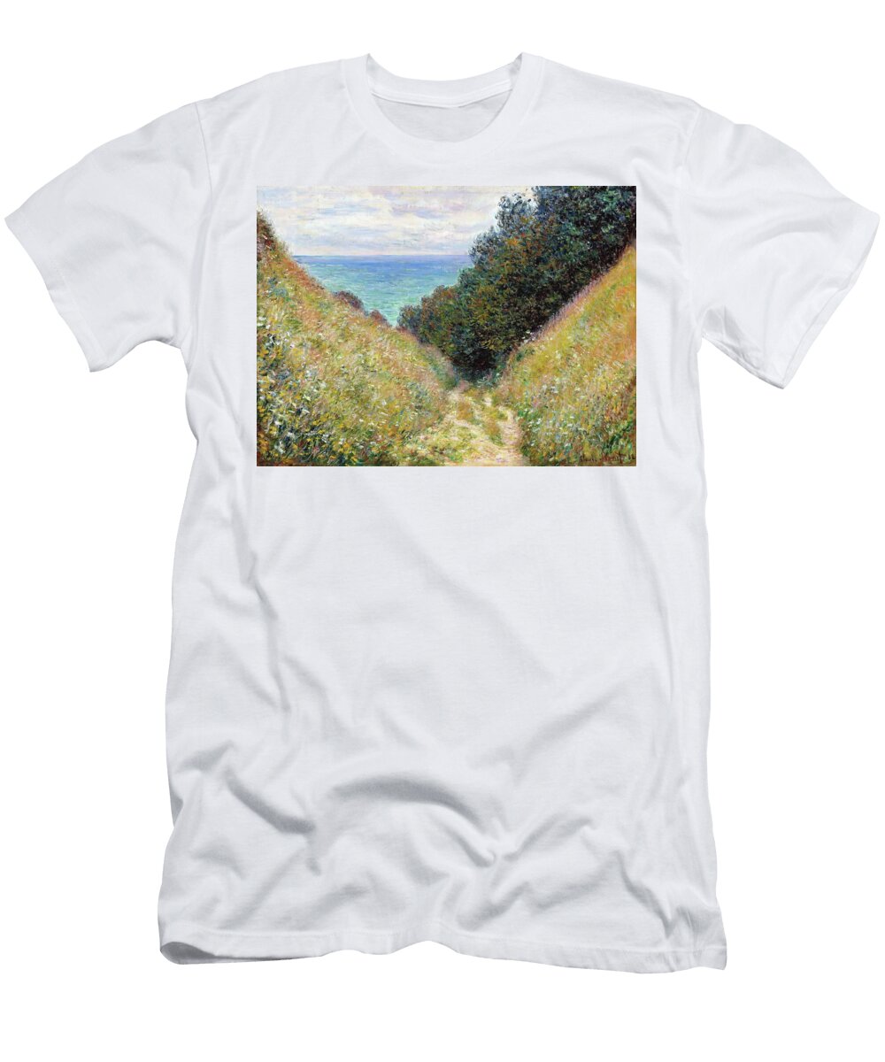 Road At LA Cavee Pourville Digital Remastered Edition Claude Monet T-Shirt