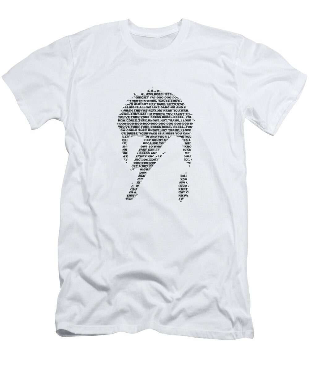 Rock N Roll Star Lyrics Art Popop T-Shirt
