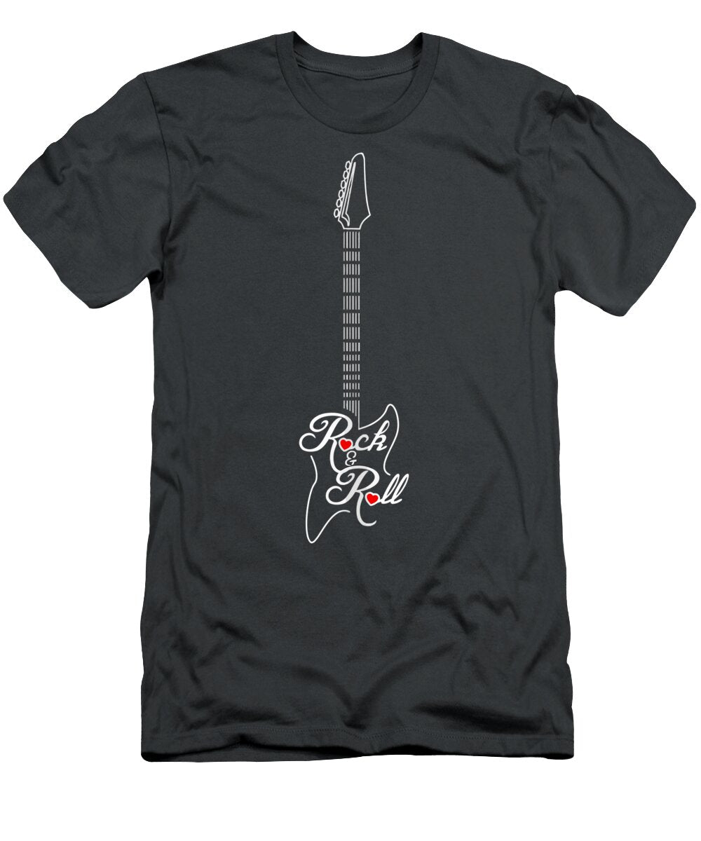Rock Roll Music Vertical Guitar Rayaan Nessa T-Shirt
