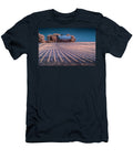 Rows in a Farm Field with Barn and Silo in Infrared Randall Nyhof T-Shirt