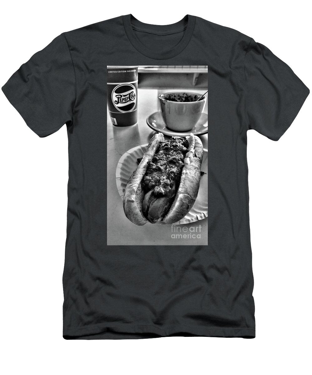 Rutts Hut Chili Dog 1 Black and White Paul Ward T-Shirt