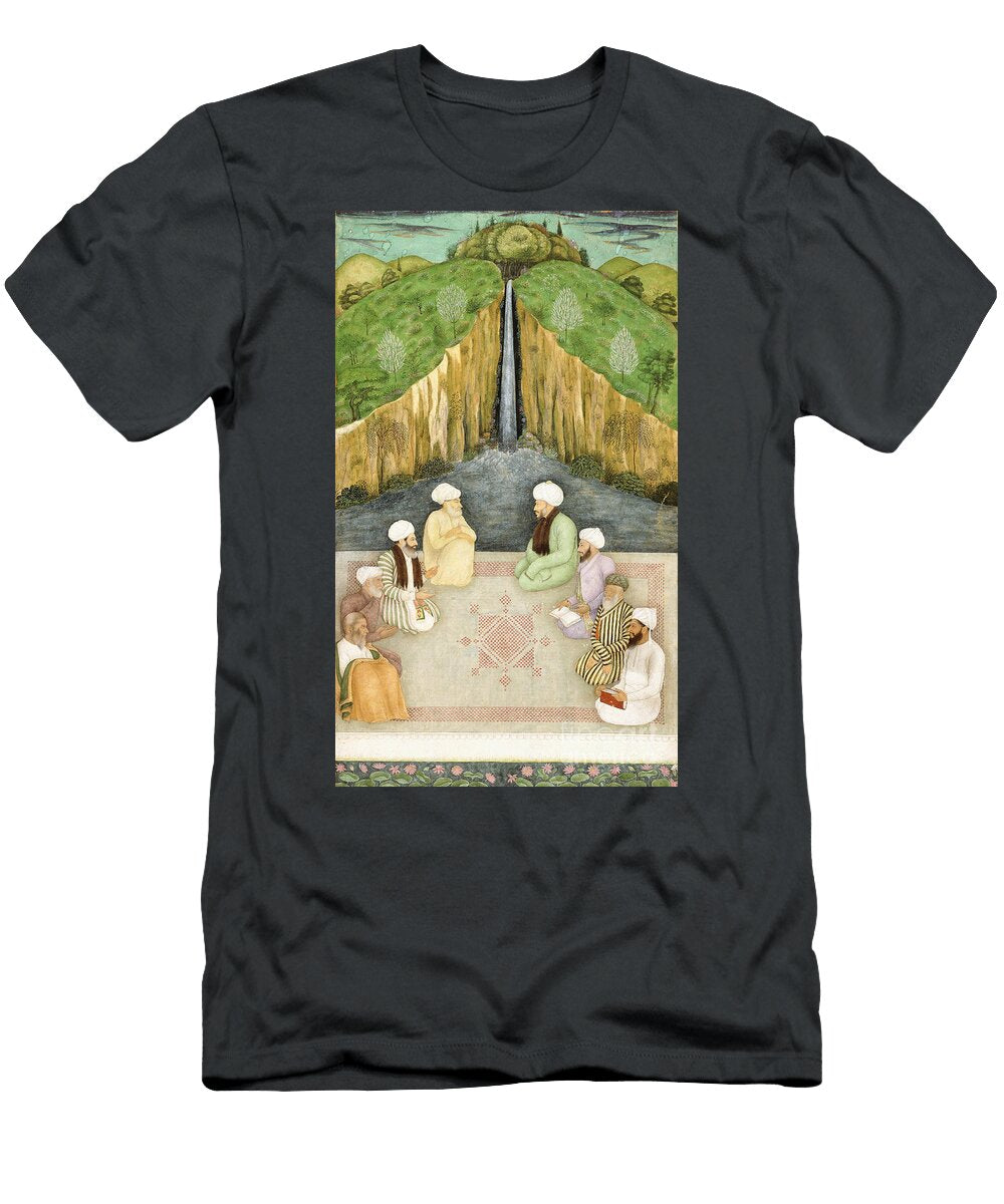 Sages in Religious Discussion 1680 Watercolor and Gold Paint on Paper Mughal School T-Shirt