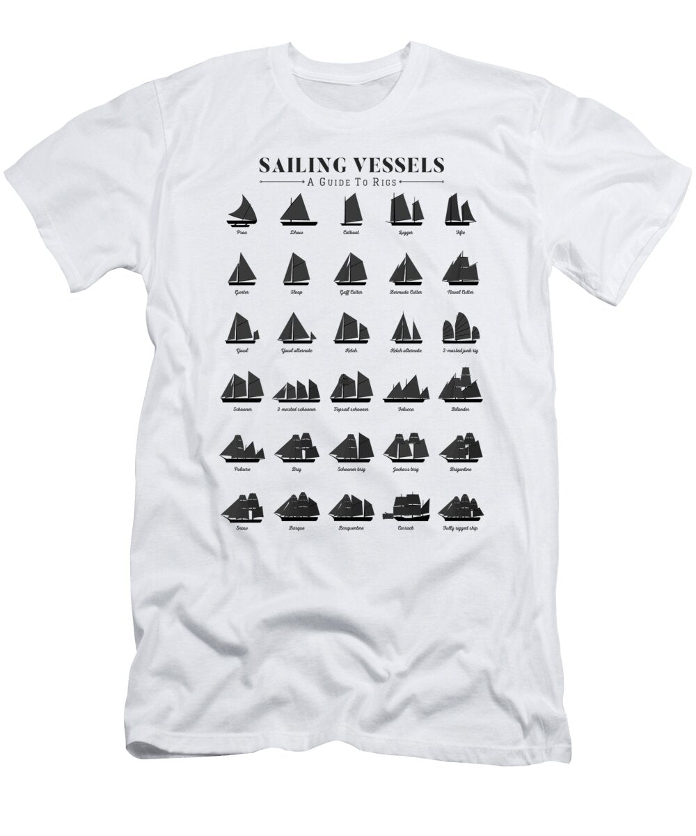 Sailing Vessel Types and Rigs Craphe Studio T-Shirt