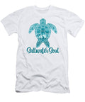 Saltwater Soul Tropical Sea Turtle with Palm Trees John Schwegel T-Shirt
