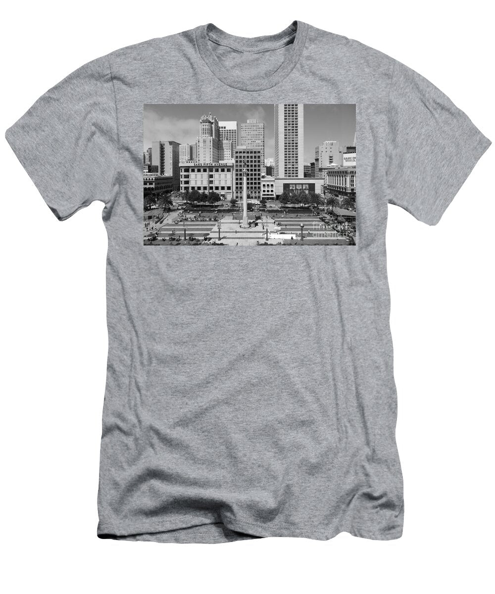 San Francisco Union Square 5d17938 Black and White Wingsdomain Art and Photography T-Shirt