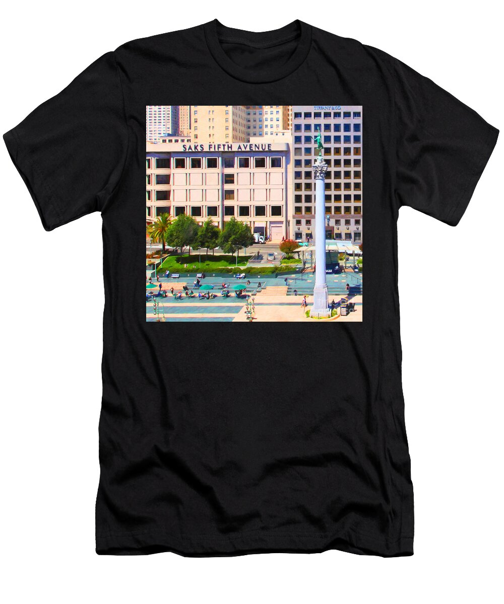 San Francisco Union Square 5d17938 Square Painterly Wingsdomain Art and Photography T-Shirt