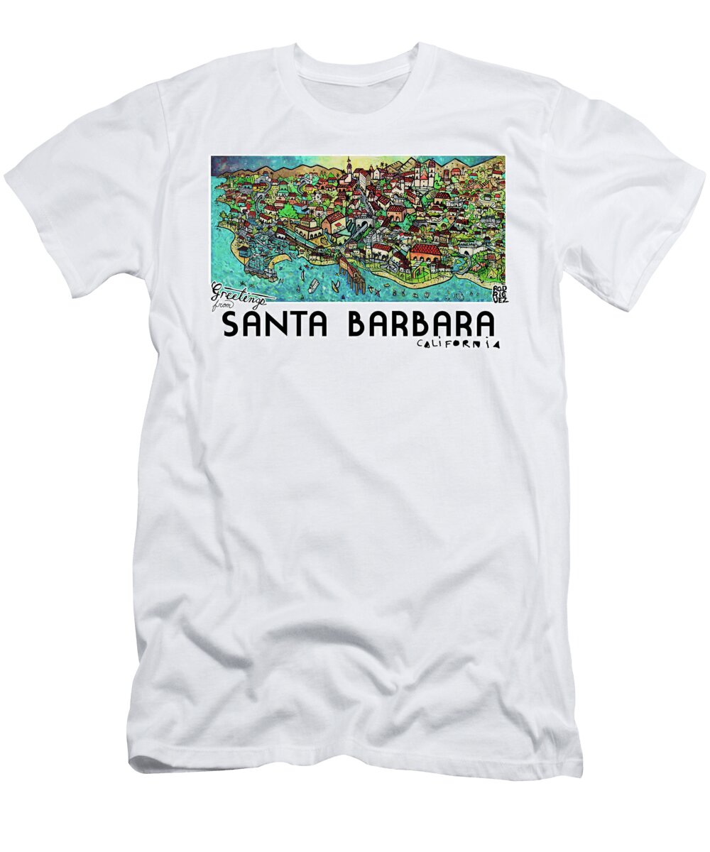 Santa Barbara Postcard Matt Rodriguez T-Shirt