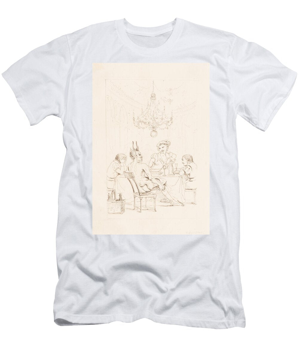 Satan and Three Men At a Table Auguste Hervieu T-Shirt