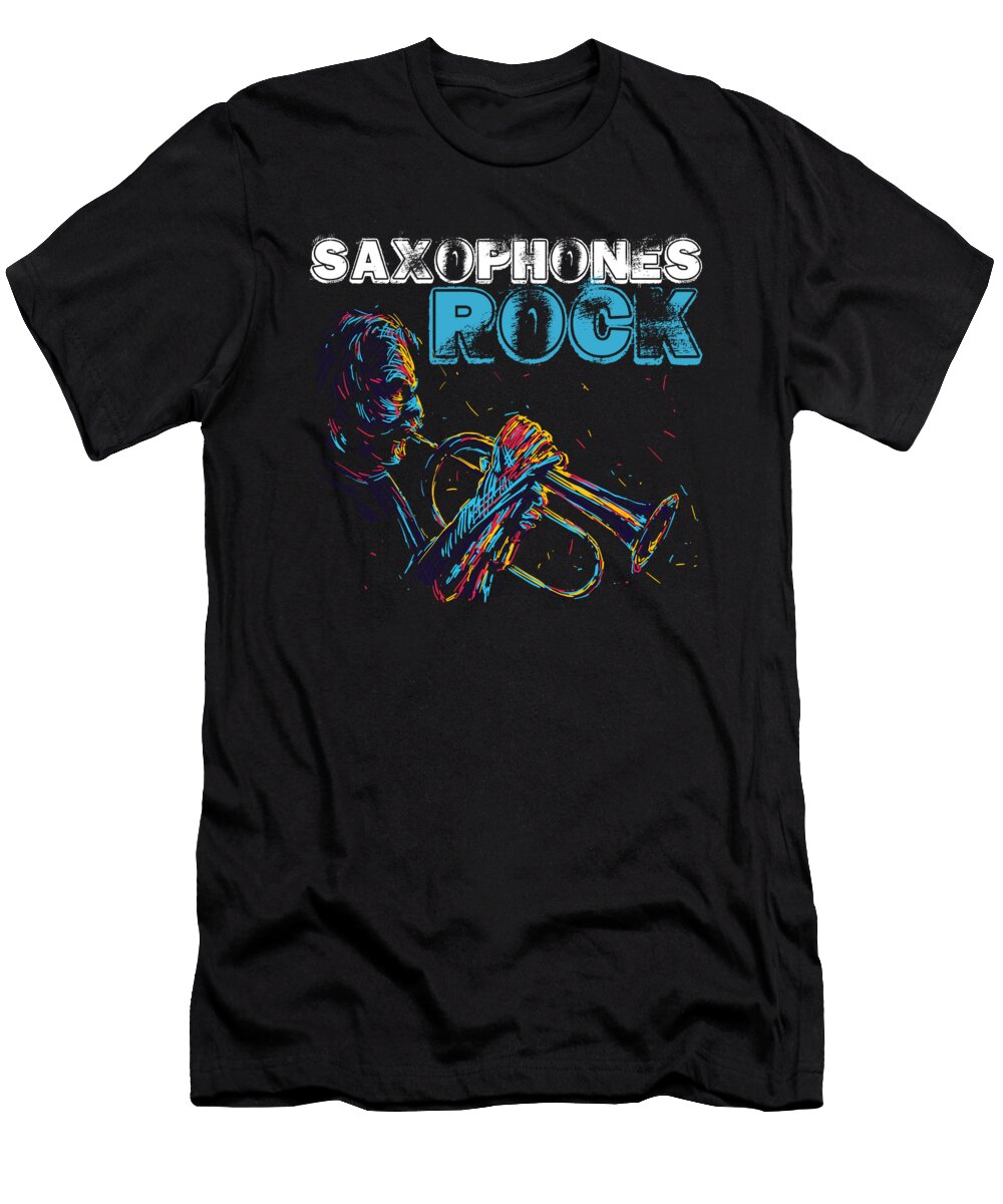 Saxophones Rock Jazz Instrument Band Player Gift Thomas Larch T-Shirt